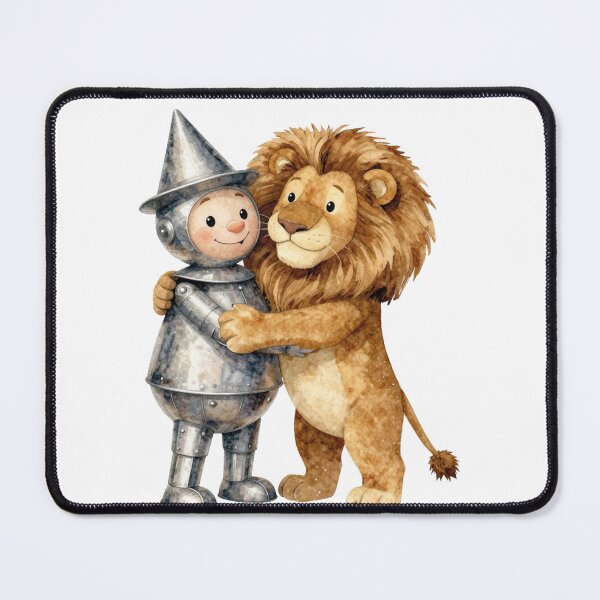 Item preview, Tin Man and Cowardly Lion Hug Watercolor Wizard of Oz Art designed and sold by WildArtIT.