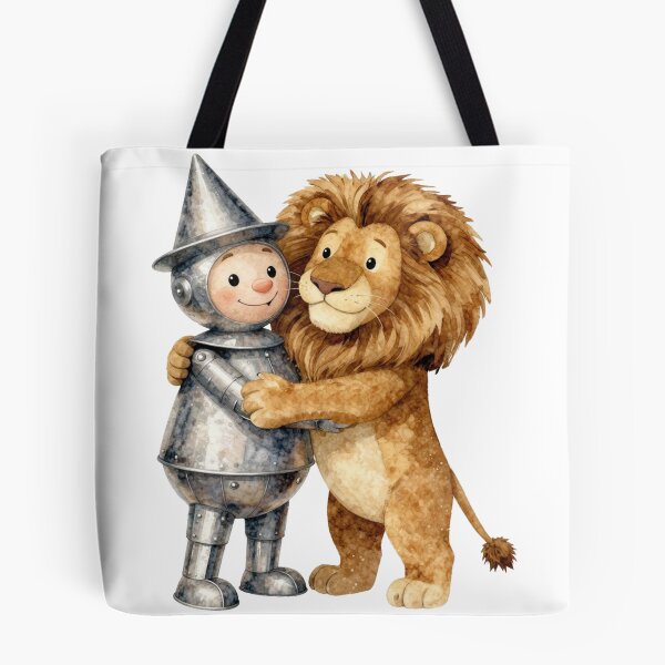 Item preview, Tin Man and Cowardly Lion Hug Watercolor Wizard of Oz Art designed and sold by WildArtIT.