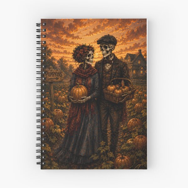 Item preview, Gothic Skeleton Couple Pumpkin Patch designed and sold by Forest Fairy Studio.