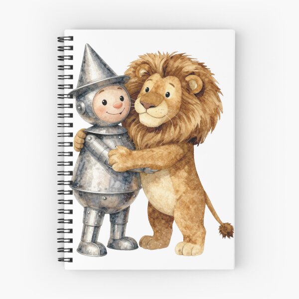 Item preview, Tin Man and Cowardly Lion Hug Watercolor Wizard of Oz Art designed and sold by WildArtIT.