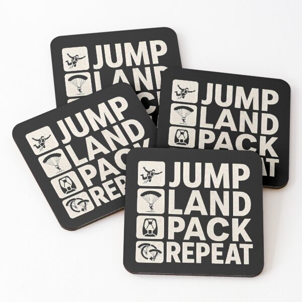 Item preview, Jump Land Pack Repeat Skydiving Adrenaline Parachute Extreme Sports Graphic Design designed and sold by ByPawel.