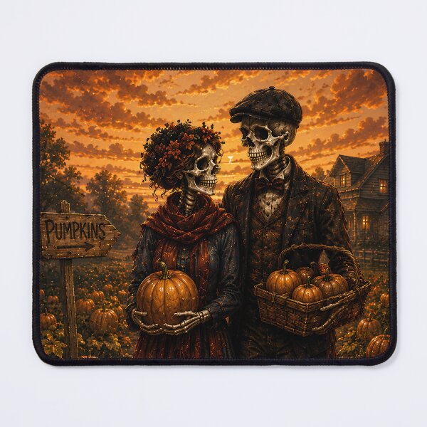 Item preview, Gothic Skeleton Couple Pumpkin Patch designed and sold by Forest Fairy Studio.