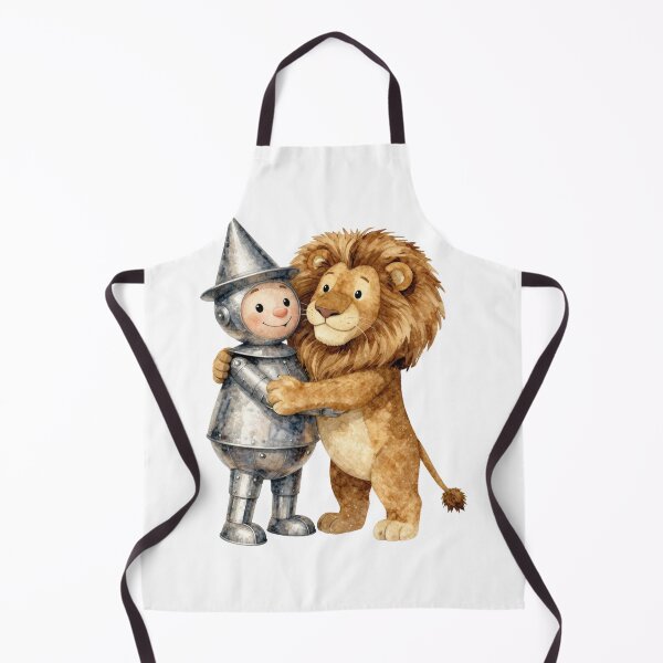 Item preview, Tin Man and Cowardly Lion Hug Watercolor Wizard of Oz Art designed and sold by WildArtIT.