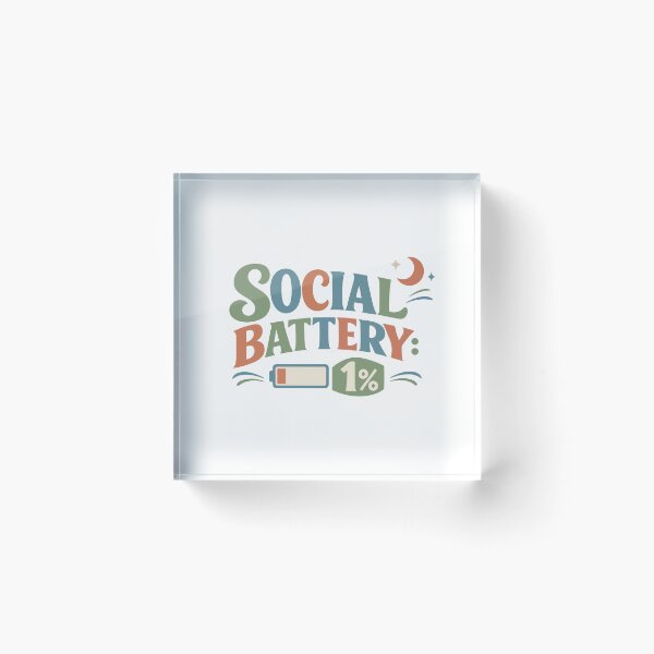 Item preview, Social Battery 1% Funny Gift for Introverts, Students & Busy Professionals designed and sold by stylishdzign.