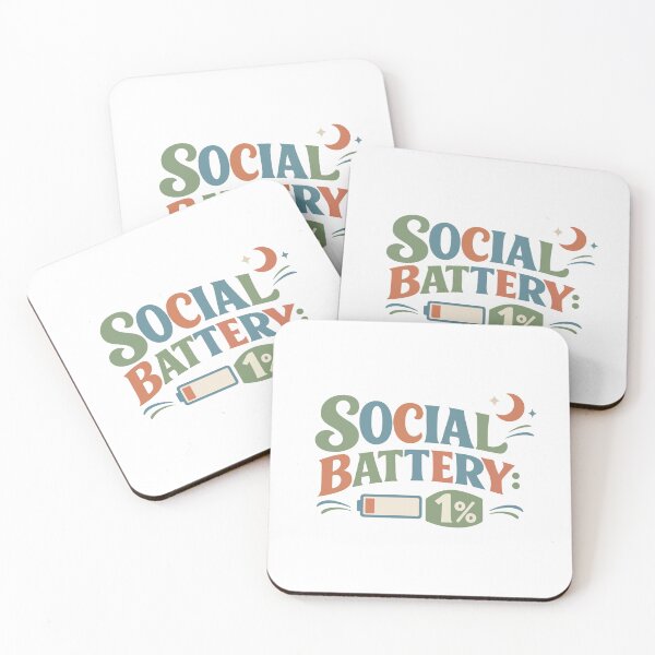 Item preview, Social Battery 1% Funny Gift for Introverts, Students & Busy Professionals designed and sold by stylishdzign.