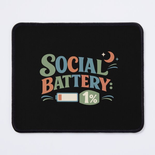 Item preview, Social Battery 1% Funny Gift for Introverts, Students & Busy Professionals designed and sold by stylishdzign.