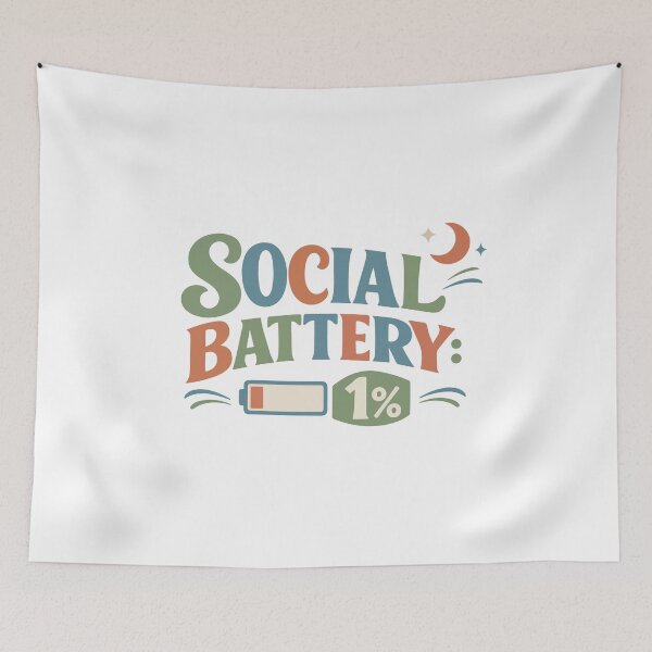 Item preview, Social Battery 1% Funny Gift for Introverts, Students & Busy Professionals designed and sold by stylishdzign.