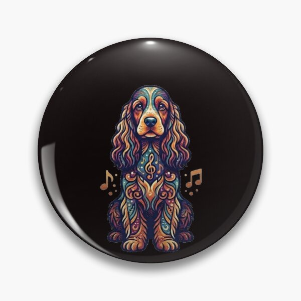 Item preview, Colorful Musical Cocker Spaniel Dog Art designed and sold by zhivago1980.