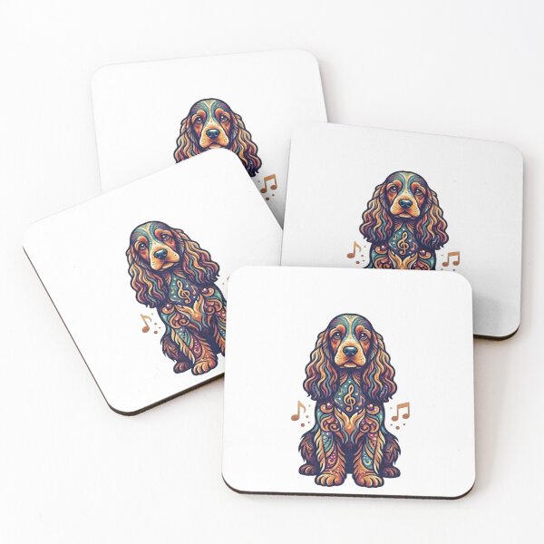 Item preview, Colorful Musical Cocker Spaniel Dog Art designed and sold by zhivago1980.