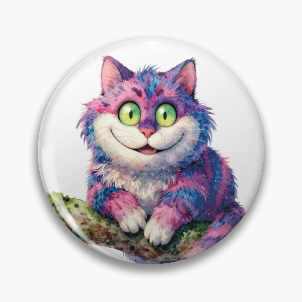 Item preview, Cheshire Cat Grinning on Branch Watercolor Alice in Wonderland Art designed and sold by WildArtIT.