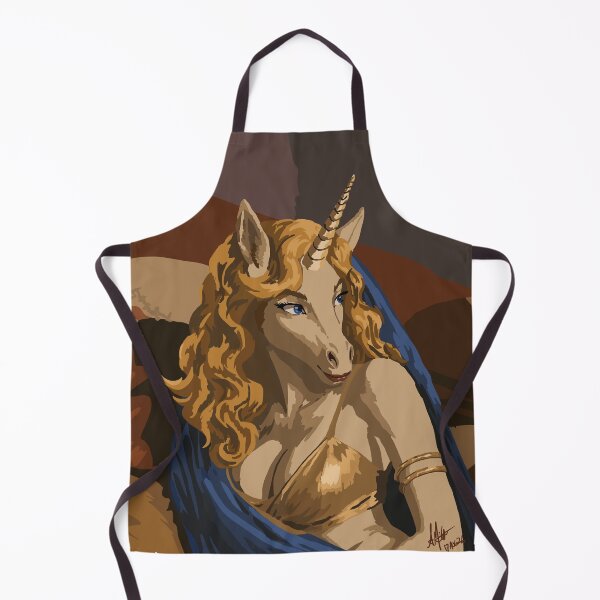 Item preview, Unicorn in Gold & Blue 2026 designed and sold by KlakkDrawsStuff.