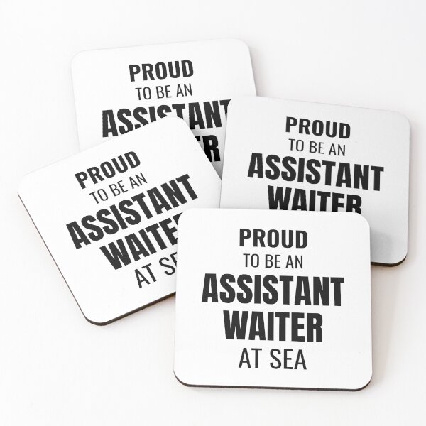 Item preview, Proud to be an Assistant Waiter at Sea (Black) designed and sold by ShipCrewNation.