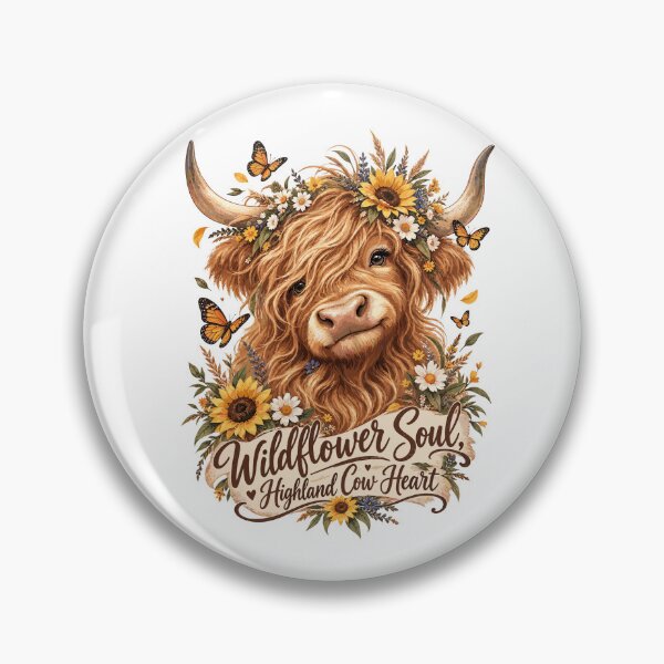 Item preview, Wildflower Highland Cow Boho Sunflower Cow Cute Farm Animal designed and sold by ZIGLWORKS.