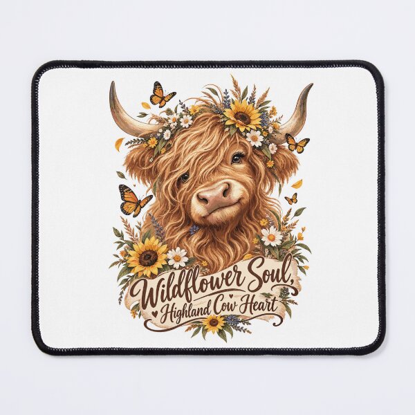 Item preview, Wildflower Highland Cow Boho Sunflower Cow Cute Farm Animal designed and sold by ZIGLWORKS.