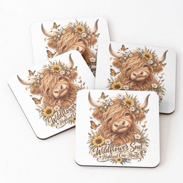Item preview, Wildflower Highland Cow Boho Sunflower Cow Cute Farm Animal designed and sold by ZIGLWORKS.