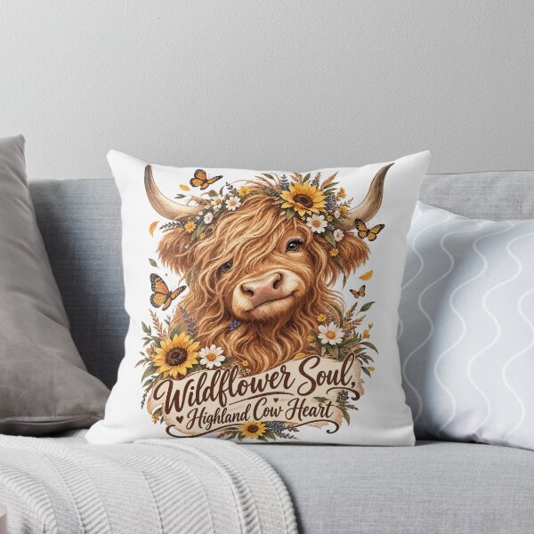 Item preview, Wildflower Highland Cow Boho Sunflower Cow Cute Farm Animal designed and sold by ZIGLWORKS.