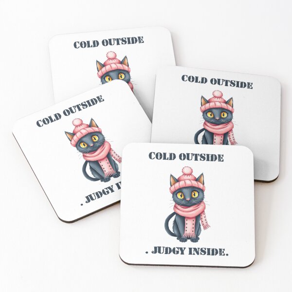 Item preview, Cold Outside Judgy Inside Funny Winter Cat Design designed and sold by Pa7wsVerse.