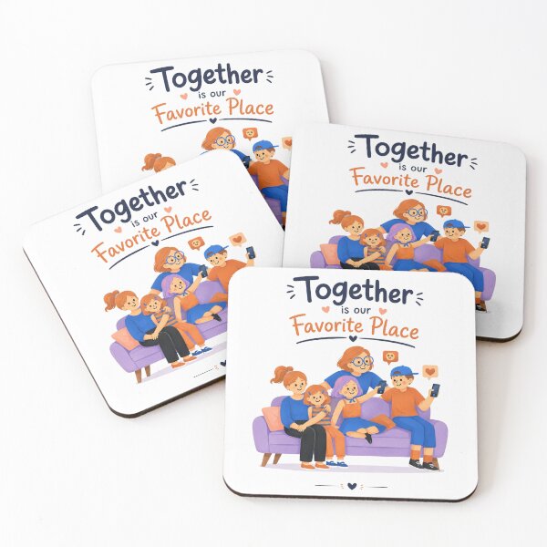 Item preview, Together Is Our Favorite Place – Happy Family Illustration designed and sold by itxelaraStudio.