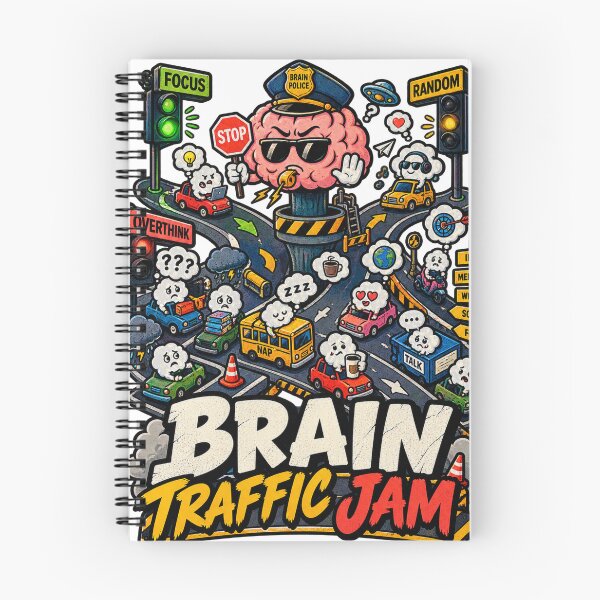 Item preview, Brain Traffic Jam – Funny Overthinking Brain & Mental Chaos designed and sold by NarpLTD.
