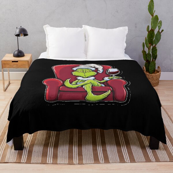 Item preview, Grinch Drinking Wine – Cute Cozy Holiday Cartoon designed and sold by thompsomechan.