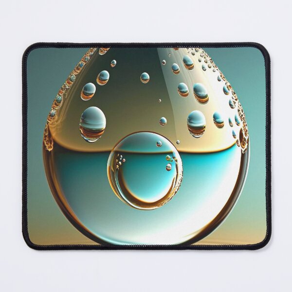 Item preview, Teal and Gold Water Drop on Ripples designed and sold by RAGANADesign.