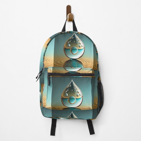 Item preview, Teal and Gold Water Drop on Ripples designed and sold by RAGANADesign.
