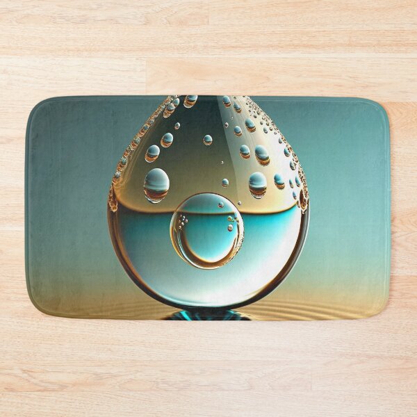 Item preview, Teal and Gold Water Drop on Ripples designed and sold by RAGANADesign.