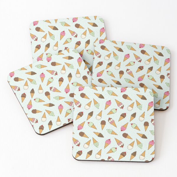 Item preview, Copy of Scattered ice cream cones with sprinkles on pale mint background designed and sold by Chantal creates.