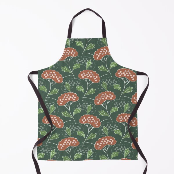 Item preview, Ominaeshi - Japanese Flowers Terracotta Green designed and sold by Pinkdeer Designs.