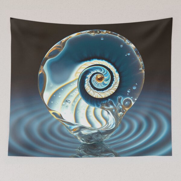 Item preview, Glass Drop Holding a Nautilus Spiral designed and sold by RAGANADesign.
