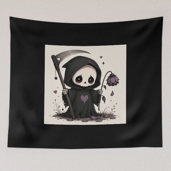 Item preview, Cute Grim Reaper Holding Withered Rose designed and sold by Porculation452.