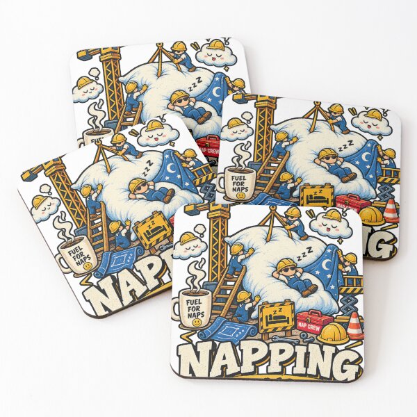 Item preview, Napping in Progress – Funny Sleepy Construction Crew Cartoon designed and sold by NarpLTD.