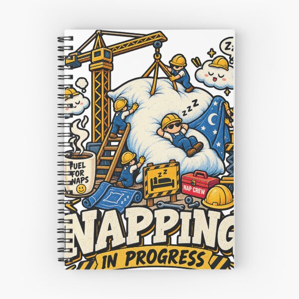 Item preview, Napping in Progress – Funny Sleepy Construction Crew Cartoon designed and sold by NarpLTD.