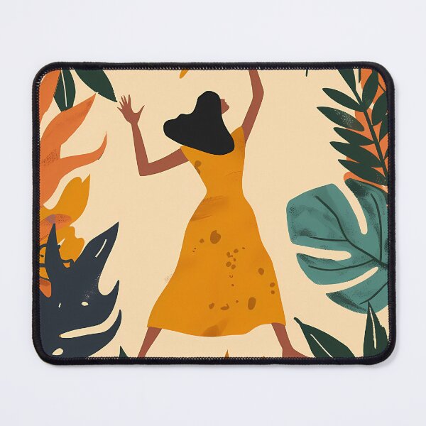Item preview, Abstract boho art: Dancing woman in a tropical forest of leaves designed and sold by Artdavesalzburg.