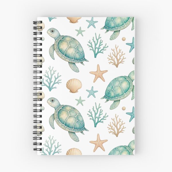 Item preview, Watercolor Sea Turtle & Coral Reef Seamless Pattern designed and sold by Dabis26.