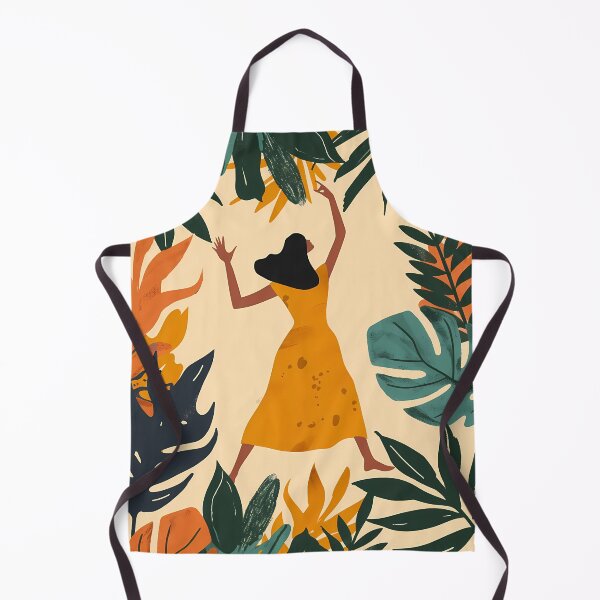 Item preview, Abstract boho art: Dancing woman in a tropical forest of leaves designed and sold by Artdavesalzburg.
