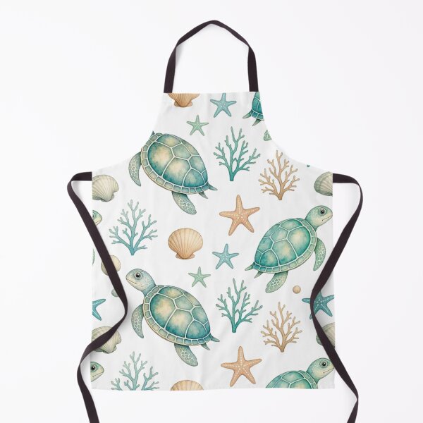 Item preview, Watercolor Sea Turtle & Coral Reef Seamless Pattern designed and sold by Dabis26.