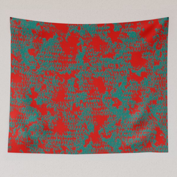 Item preview, Modern Distressed Python Print Pattern | Red & Teal designed and sold by Frohyou.