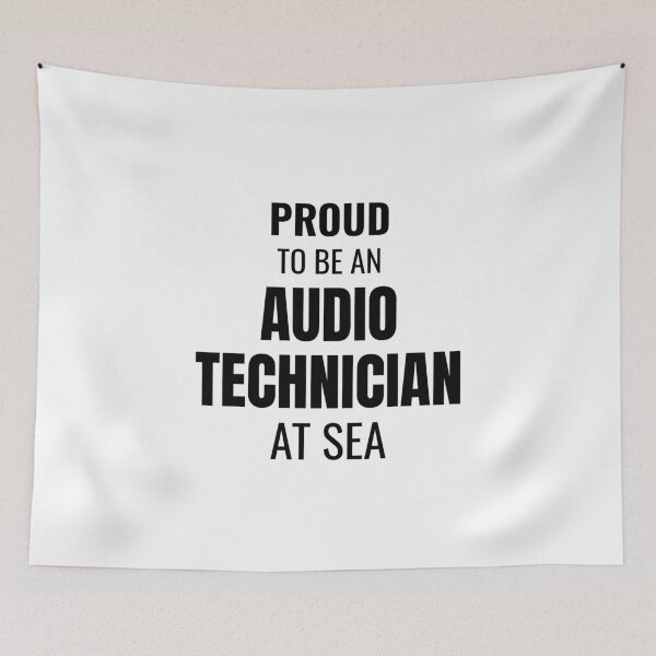 Aperçu de l'œuvre Proud to be an Audio Technician at Sea (Noir) créée et vendue par ShipCrewNation.