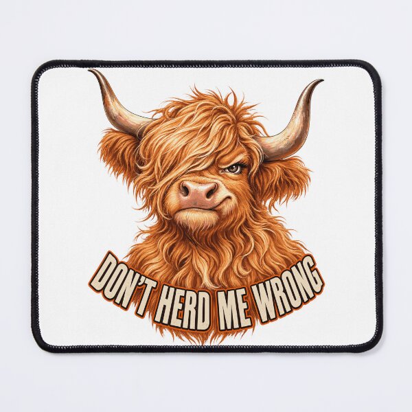 Item preview, Don't Herd Me Wrong Grumpy Fluffy Highland Cow Funny Sarcastic Cattle designed and sold by ZIGLWORKS.