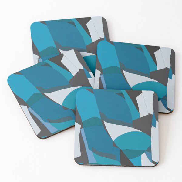 Item preview, Blue Teal Mid Century Abstract Pattern designed and sold by imaniko.
