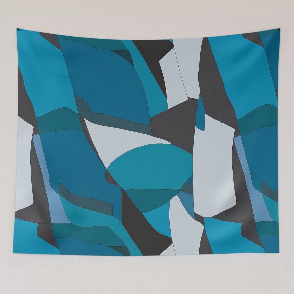 Item preview, Blue Teal Mid Century Abstract Pattern designed and sold by imaniko.
