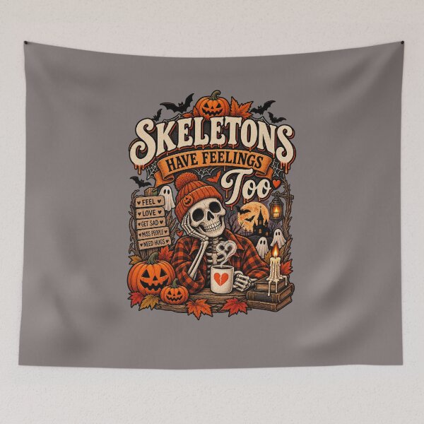 Item preview, Skeletons Have Feelings Too Funny Cute Halloween Skeleton Design designed and sold by mocci10.