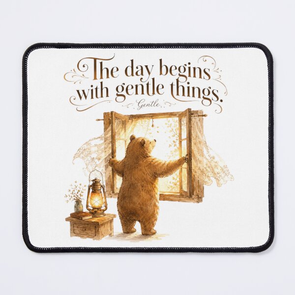 Item preview, The Day Begins With Gentle Things Vintage Bear Cozy Morning designed and sold by AQUILAKREO.