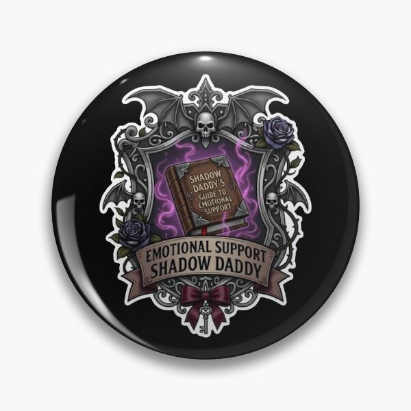 Item preview, Gothic Bookish Sticker: Emotional Support Shadow Daddy Shield designed and sold by AlruanceStudio.