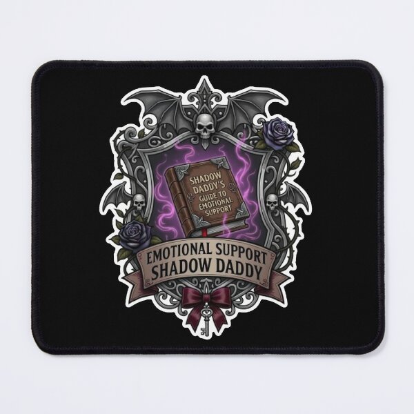 Item preview, Gothic Bookish Sticker: Emotional Support Shadow Daddy Shield designed and sold by AlruanceStudio.