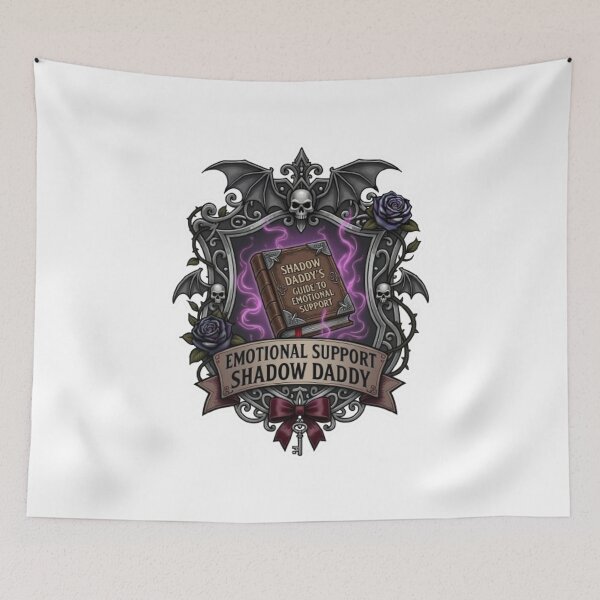 Item preview, Gothic Bookish Sticker: Emotional Support Shadow Daddy Shield designed and sold by AlruanceStudio.