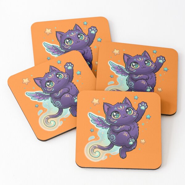 Item preview, Magical Winged Purple Cat Illustration designed and sold by aikdreams.