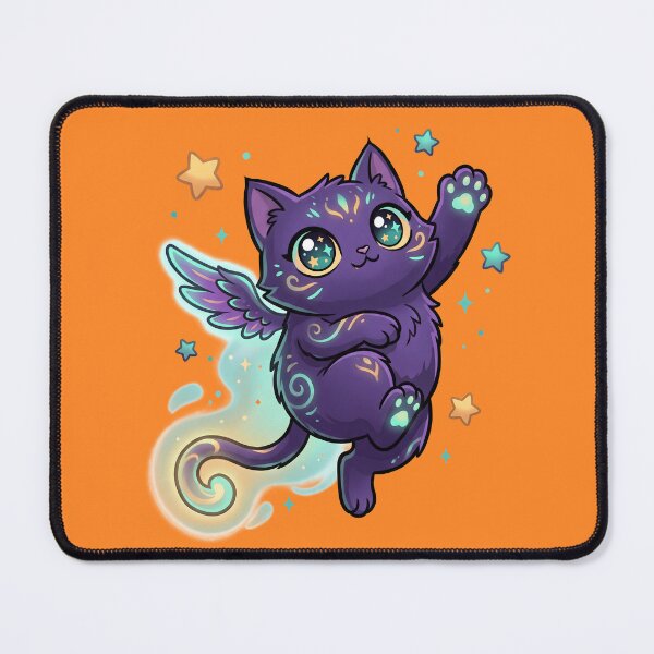Item preview, Magical Winged Purple Cat Illustration designed and sold by aikdreams.