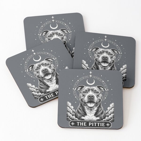 Item preview, Celestial Pittie Tarot for Pitbull Lovers designed and sold by POD DYNASTY | Original Print On Demand T-Shirt Graphics.